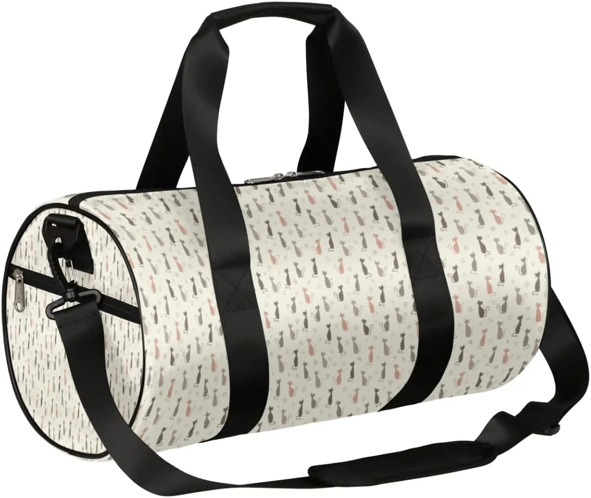 Small Gym Duffel Bags 17.8×9×9 Cat Silhouette Design Gym Bag for Men Women Overnight Weekender Bag Lightweight Sport Duffle Bag Carry On Gymbag