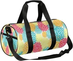 Small Gym Duffel Bags 17.8×9×9 Firework Flower Gym Bag for Men Women Overnight Weekender Bag Lightweight Sport Duffle Bag Carry On Gymbag