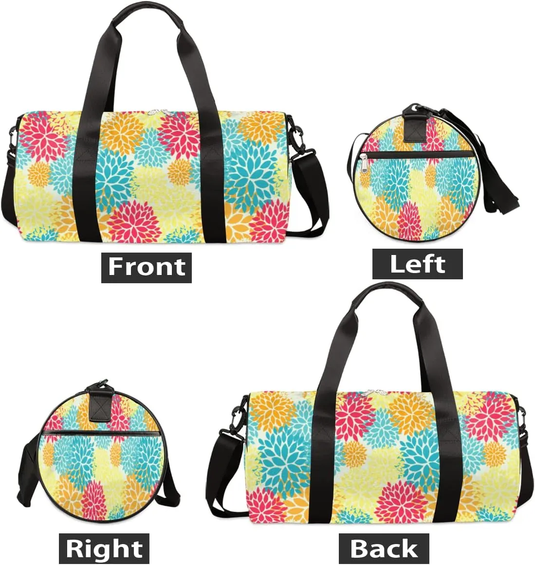 Small Gym Duffel Bags 17.8×9×9 Firework Flower Gym Bag for Men Women Overnight Weekender Bag Lightweight Sport Duffle Bag Carry On Gymbag
