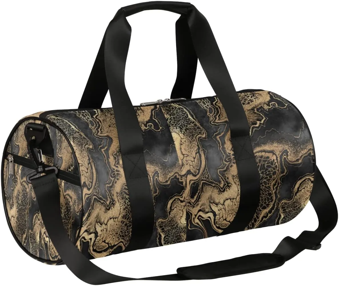 Small Gym Duffel Bags 17.8×9×9 Marble Tide Shape Gym Bag for Men Women Overnight Weekender Bag Lightweight Sport Duffle Bag Carry On Gymbag