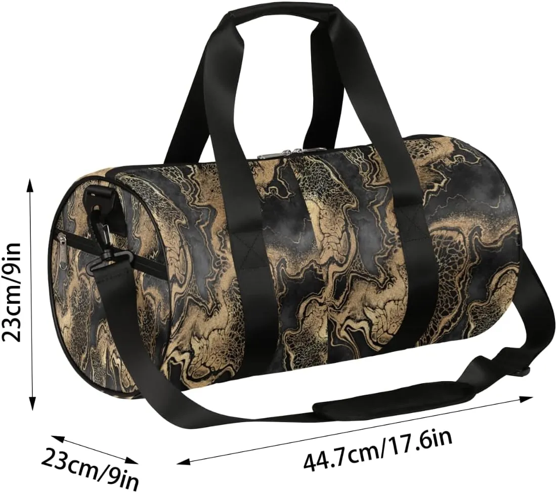 Small Gym Duffel Bags 17.8×9×9 Marble Tide Shape Gym Bag for Men Women Overnight Weekender Bag Lightweight Sport Duffle Bag Carry On Gymbag