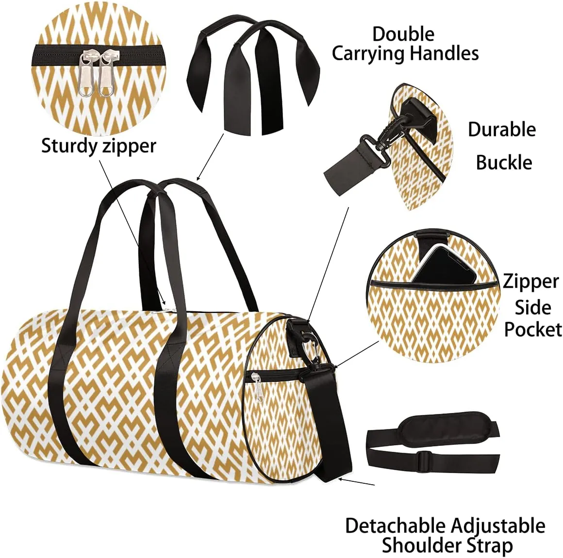 Small Gym Duffel Bags 17.8×9×9 Modern Abstract Pattern Gym Bag for Men Women Overnight Weekender Bag Lightweight Sport Duffle Bag Carry On Gymbag