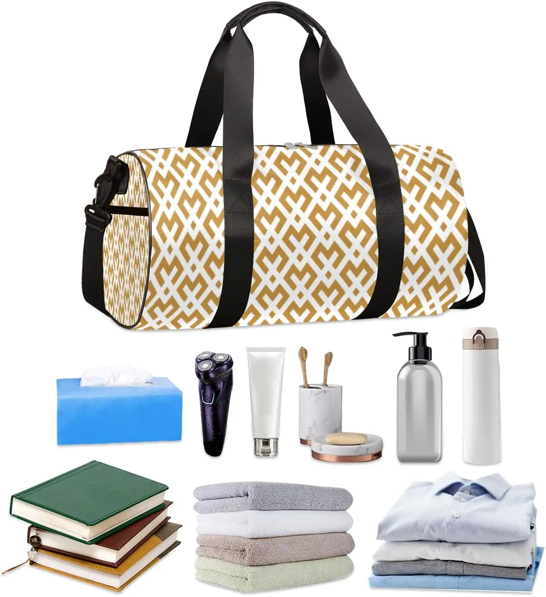 Small Gym Duffel Bags 17.8×9×9 Modern Abstract Pattern Gym Bag for Men Women Overnight Weekender Bag Lightweight Sport Duffle Bag Carry On Gymbag