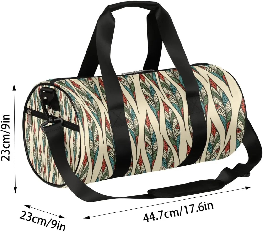 Small Gym Duffel Bags 17.8×9×9 Modern Design Wave Gym Bag for Men Women Overnight Weekender Bag Lightweight Sport Duffle Bag Carry On Gymbag