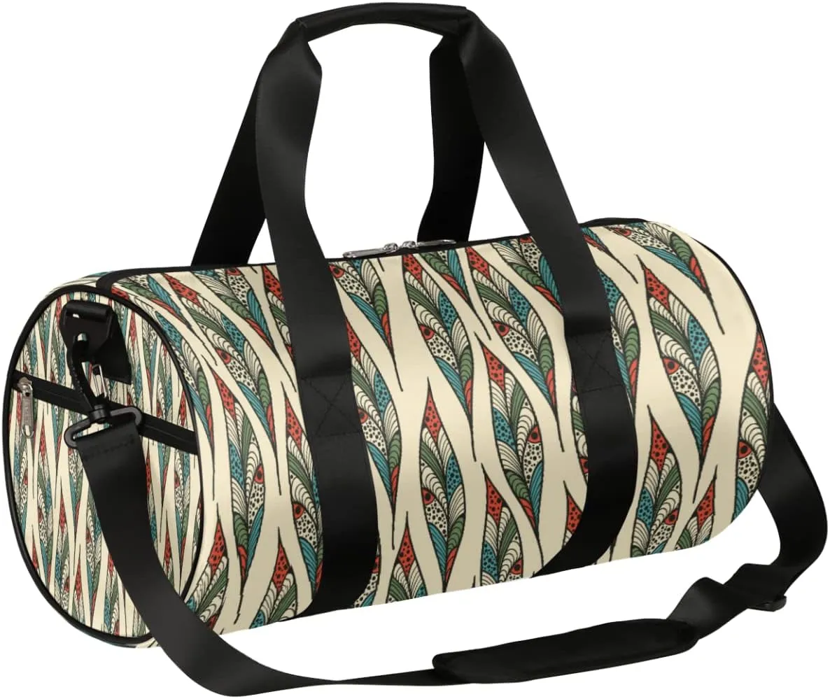 Small Gym Duffel Bags 17.8×9×9 Modern Design Wave Gym Bag for Men Women Overnight Weekender Bag Lightweight Sport Duffle Bag Carry On Gymbag