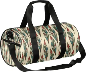 Small Gym Duffel Bags 17.8×9×9 Modern Design Wave Gym Bag for Men Women Overnight Weekender Bag Lightweight Sport Duffle Bag Carry On Gymbag