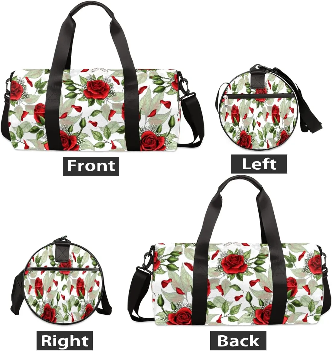 Small Gym Duffel Bags 17.8×9×9 Rose Petals Crisp Gym Bag for Men Women Overnight Weekender Bag Lightweight Sport Duffle Bag Carry On Gymbag