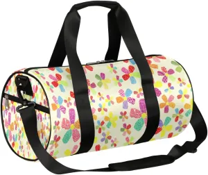 Small Gym Duffel Bags 17.8×9×9 Stunned Cartoon Flower Gym Bag for Men Women Overnight Weekender Bag Lightweight Sport Duffle Bag Carry On Gymbag