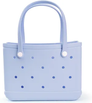 Small Rubber Tote Bag Waterproof Beach Bag Cute Tote Bag Durable Open Handbag for Little Girl Woman