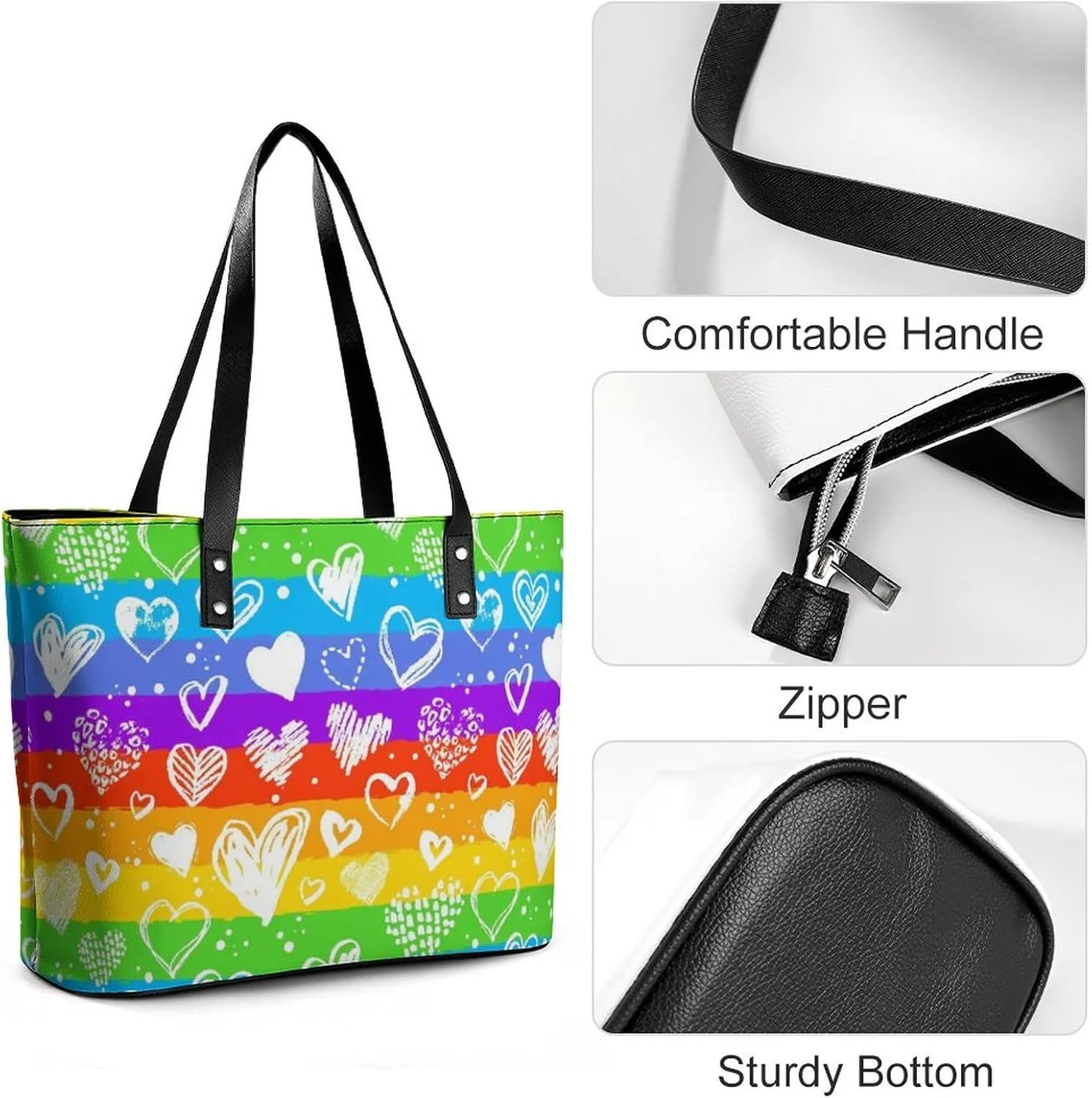 Snowflake Winter Wonderland Leather Handbag Smooth Wrinkle Resistant Lightweight And Convenient