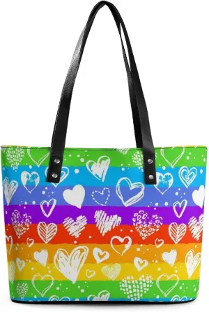 Snowflake Winter Wonderland Leather Handbag Smooth Wrinkle Resistant Lightweight And Convenient