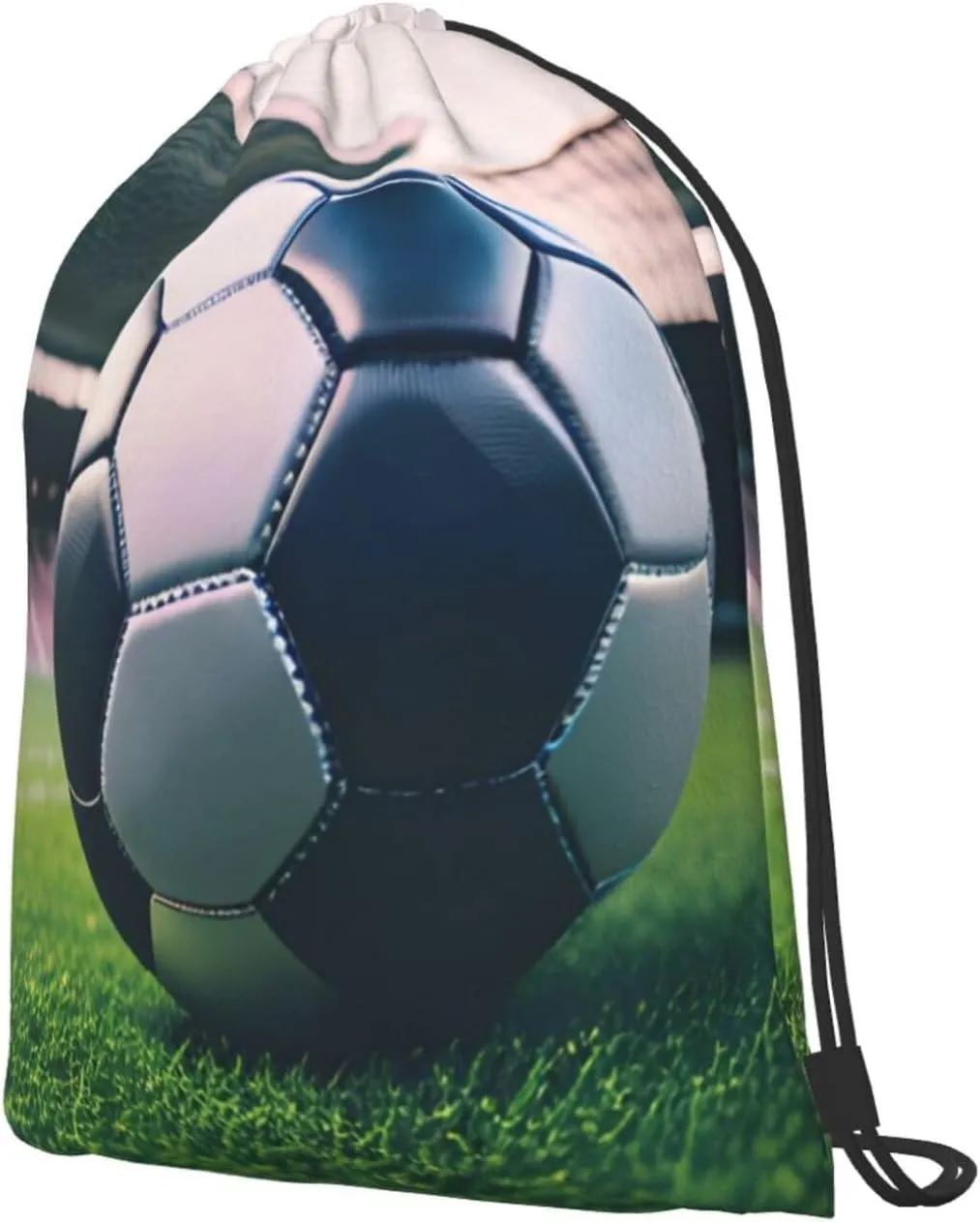 Soccer Ball Drawstring Cinch Backpack Polyester Sack Pack String Bag For Hiking Camping Adventure