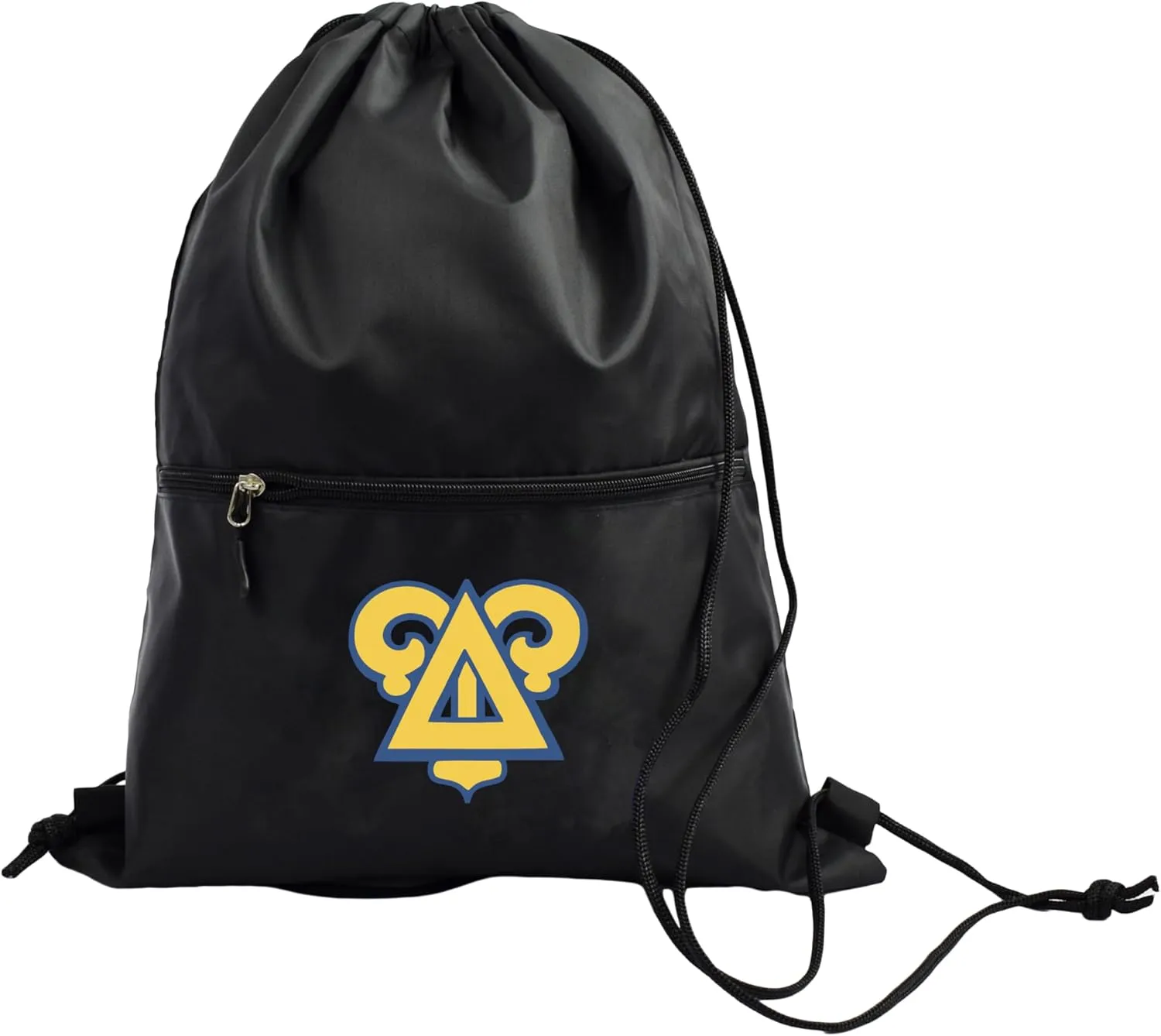 Sorority Shop Delta Upsilon Fraternity Black Drawstring Backpack, Sports Bag, Travel Carryall