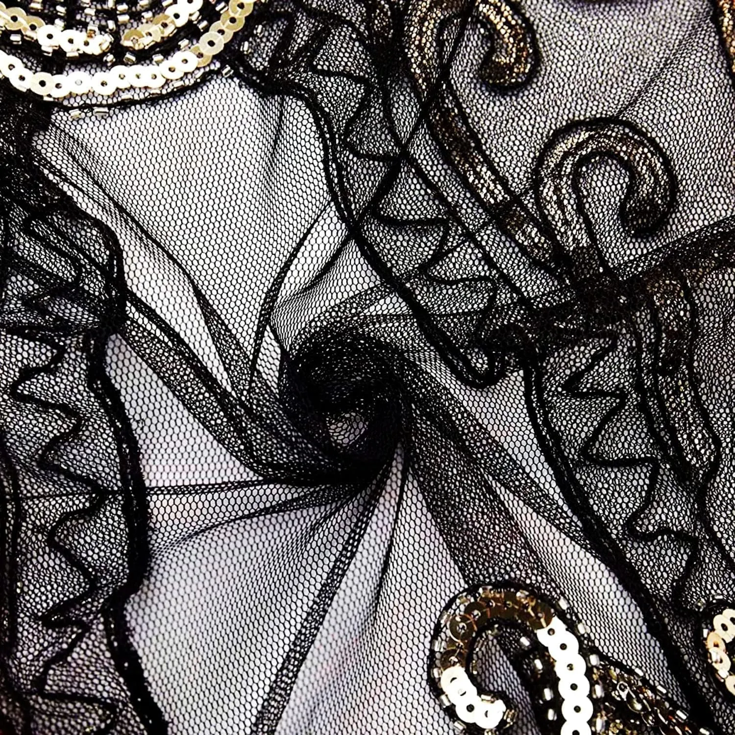 Specell 1920s Shawl Wraps Wedding Bridal Wrap Sequin Beaded Shawl For Evening Dresses Wedding Gatsby Party Harlem Night