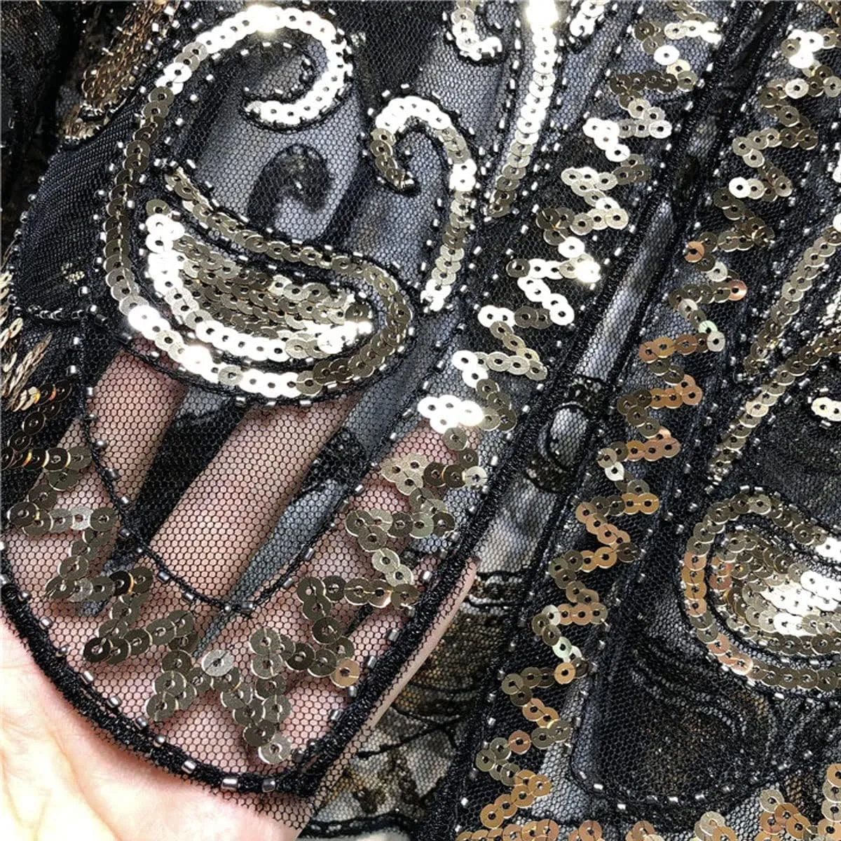 Specell 1920s Shawl Wraps Wedding Bridal Wrap Sequin Beaded Shawl For Evening Dresses Wedding Gatsby Party Harlem Night