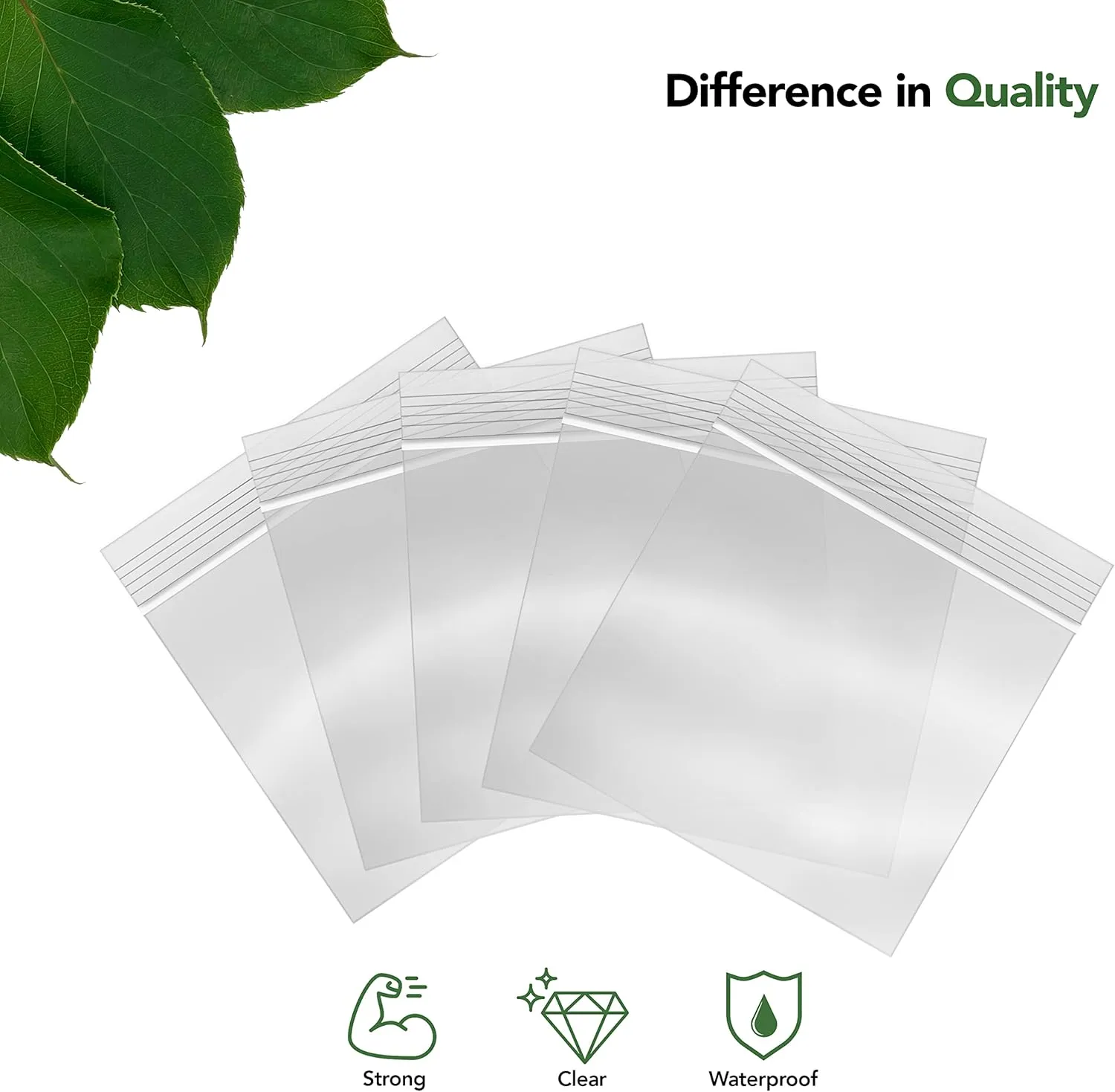 Square Snack Bags – 5" x 5" (1000 Count), 2 Mil – Clear Plastic Reclosable Baggies with Resealable Lock Seal Zipper – Zip Bags, Plastic Resealable, Snack Size, Treat Bags
