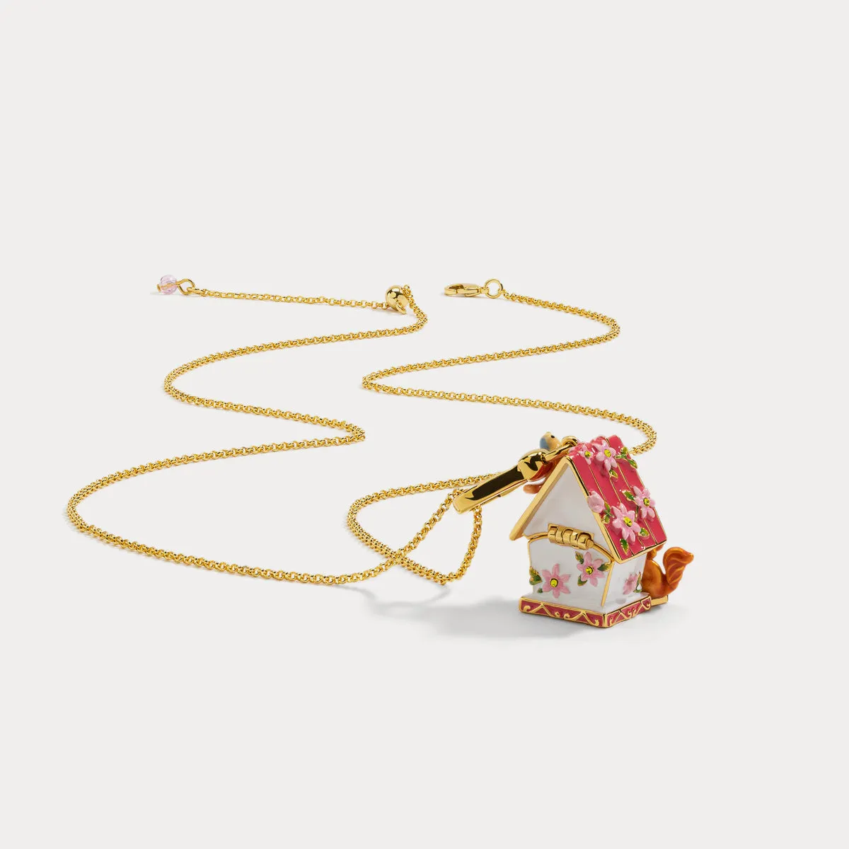 Squirrel Hut Locket Pendant