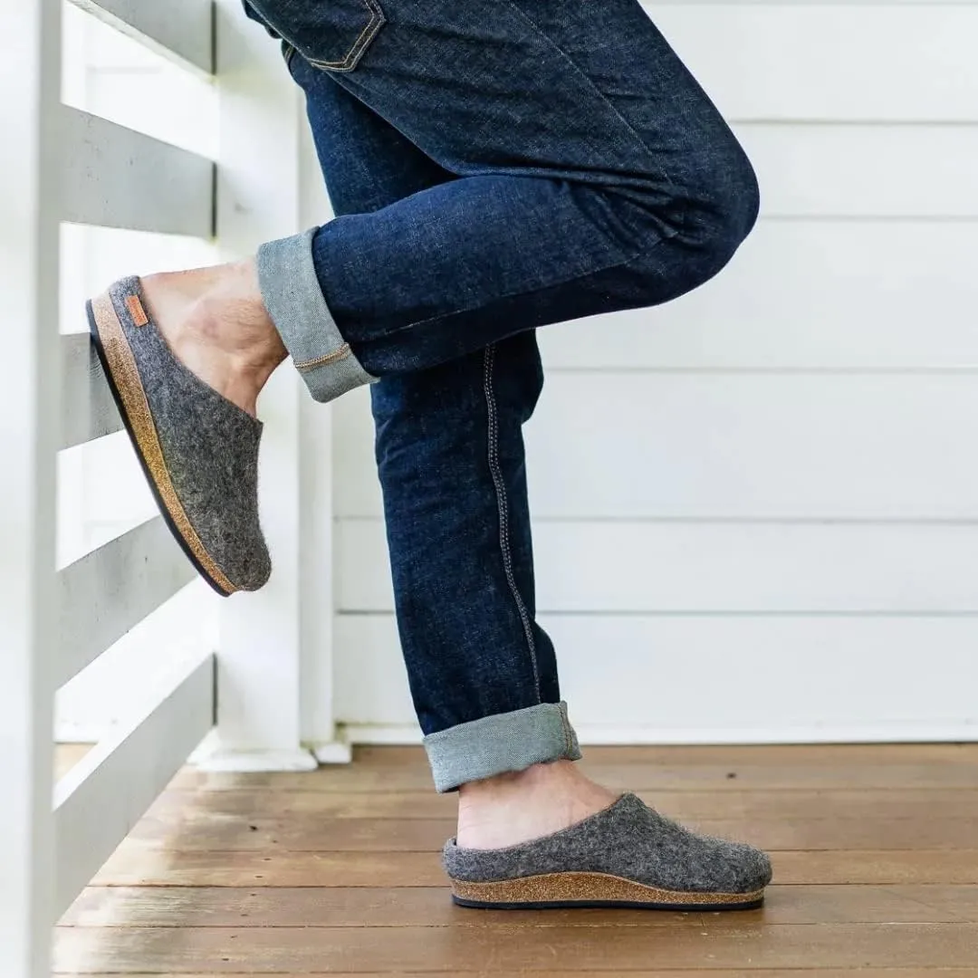 Stegmann Mens Eco Clog - Sustainable Wool with Cork Sole
