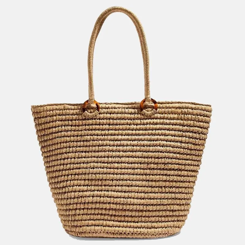Straw Bag Womens Straw Beach Bag Shoulder Bags Vacation Purse Straw Purse for Summer Shopping Shoulder Tote Handbags