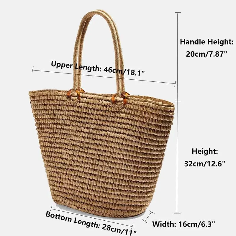 Straw Bag Womens Straw Beach Bag Shoulder Bags Vacation Purse Straw Purse for Summer Shopping Shoulder Tote Handbags