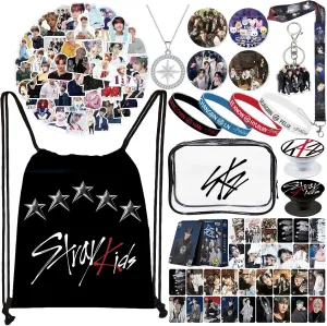 StrayKids Merch Gift Set, KPOP SKZ Stuff Accessories Gym Drawstring Bags Set