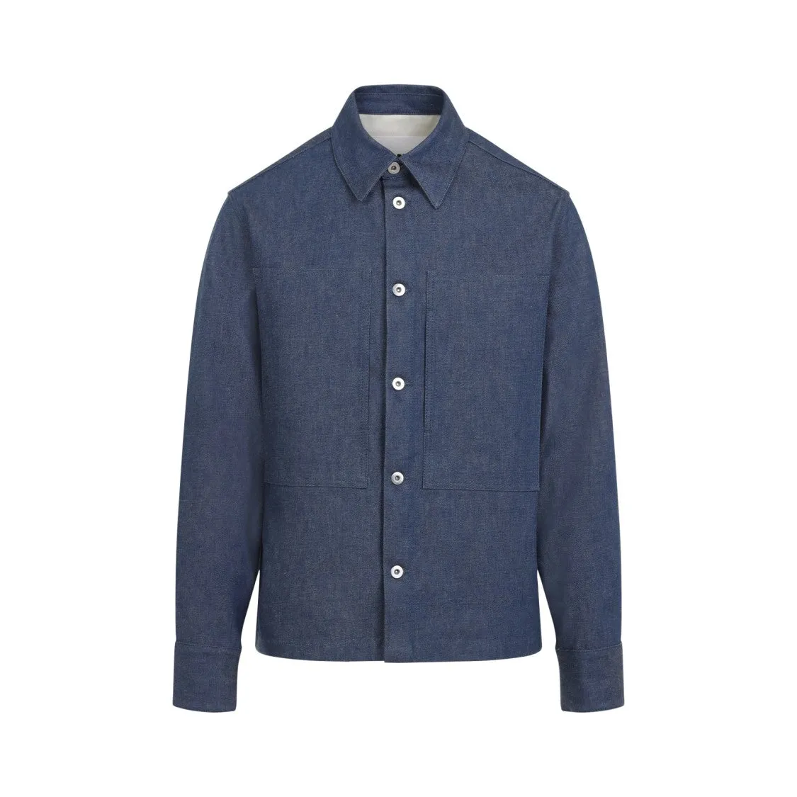 Structured Blue Cotton Shirt