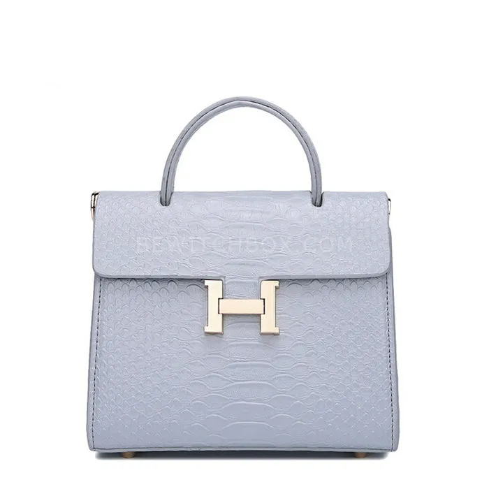 Structured Crocodile Embossed Tote