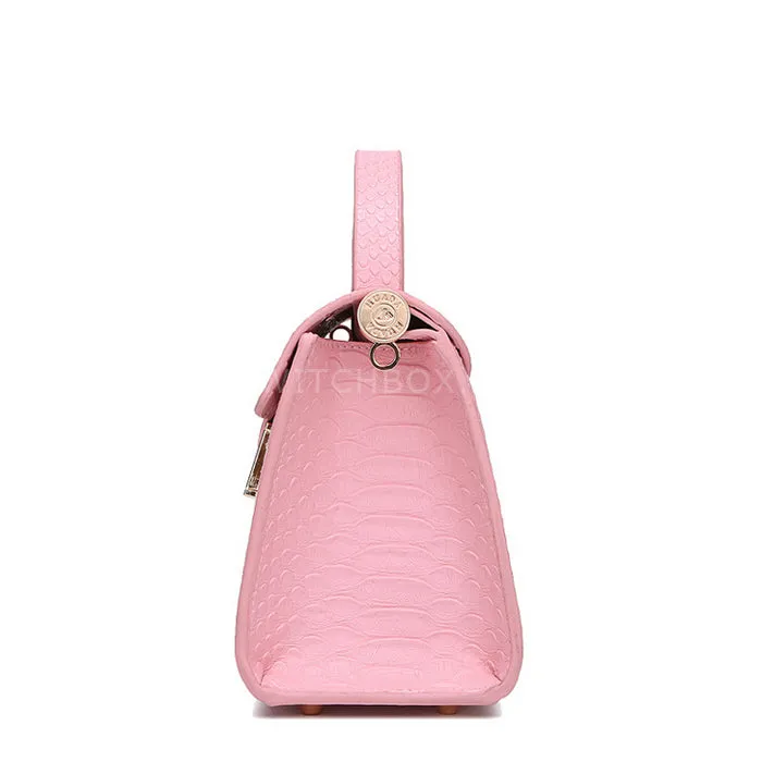 Structured Crocodile Embossed Tote