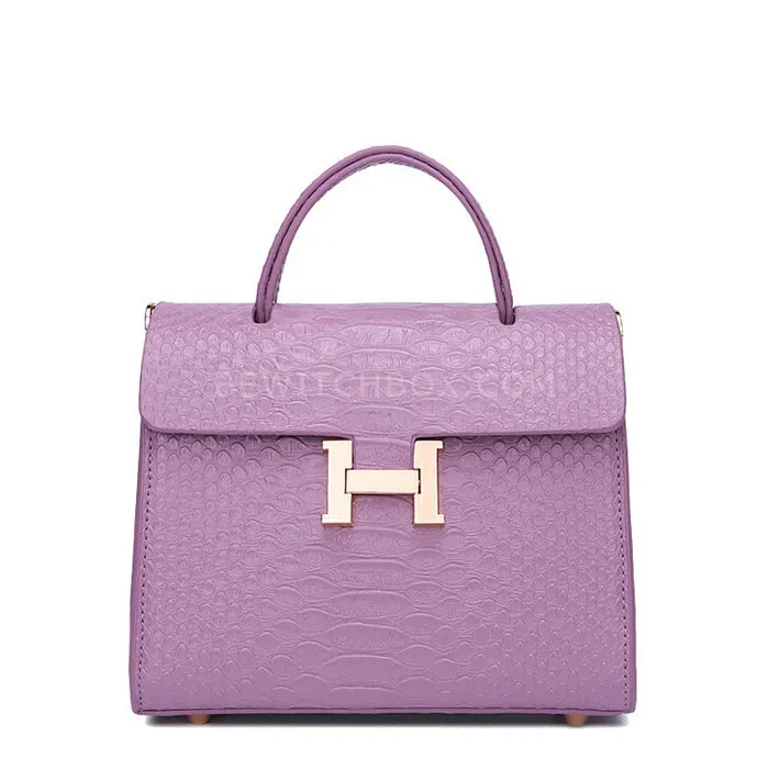 Structured Crocodile Embossed Tote