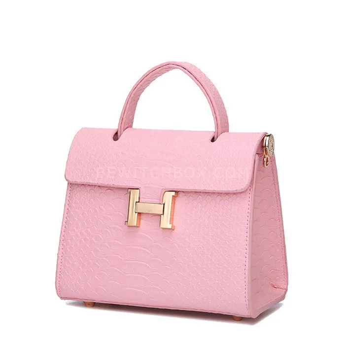 Structured Crocodile Embossed Tote