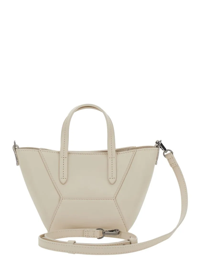 Structured Handbag With Geometric Paneling