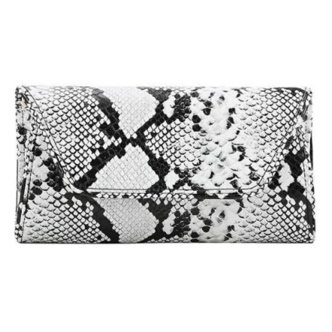 Structured Python Clutch & Crossbody