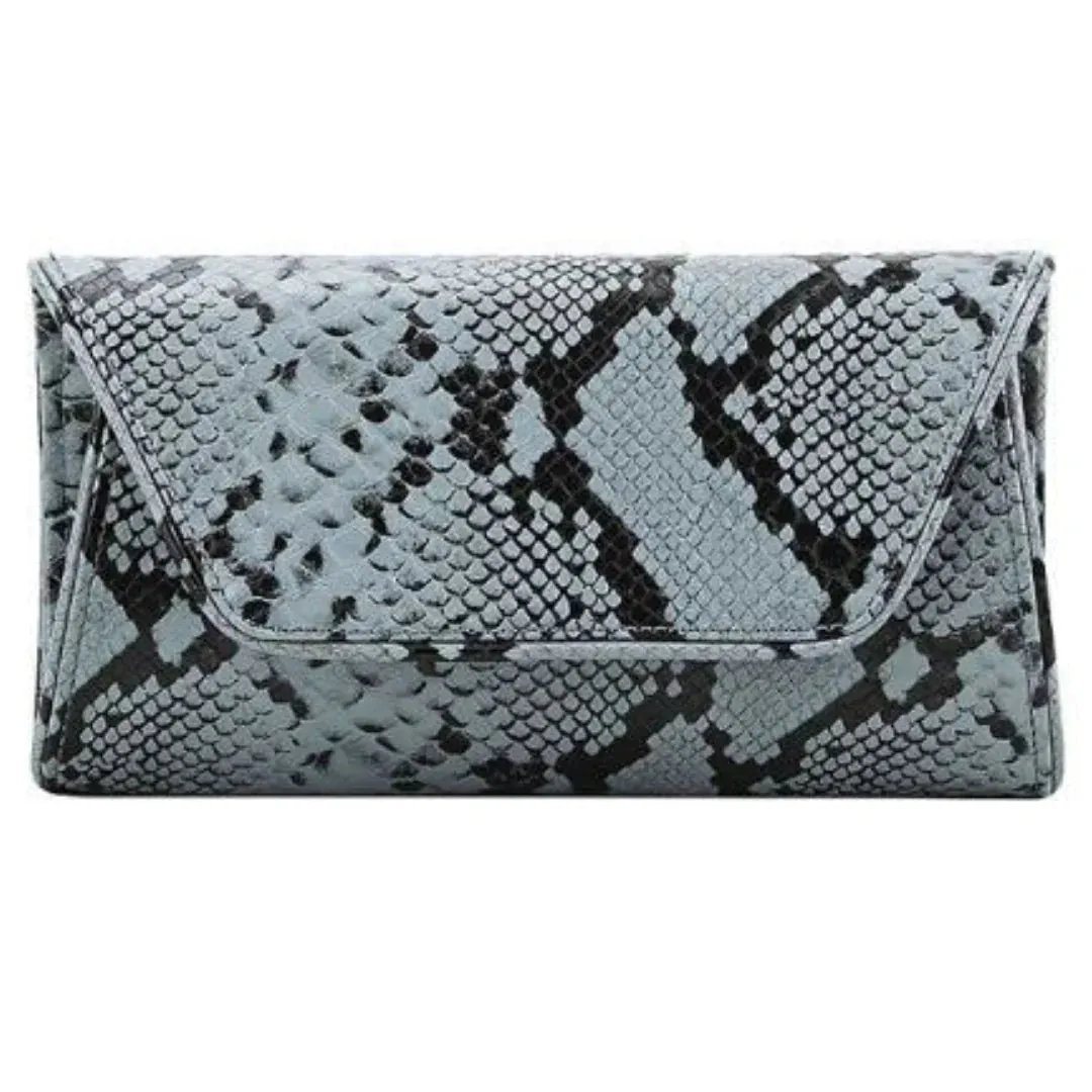 Structured Python Clutch & Crossbody
