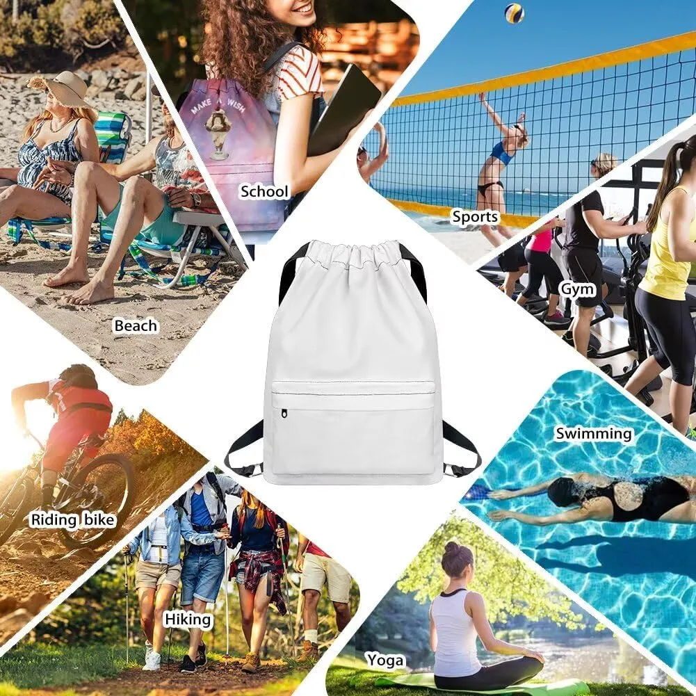 Stylish Gym Bags with Draw Cord Closures Bohemian Style Drawstring Backpack for Women Gym Duffle Bag with Convenient Multi Pockets One Size Fits Most