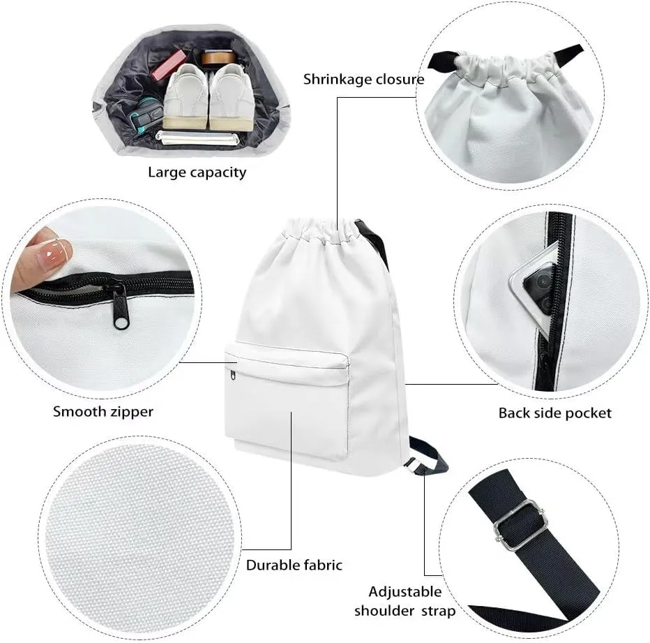 Stylish Gym Bags with Draw Cord Closures Bohemian Style Drawstring Backpack for Women Gym Duffle Bag with Convenient Multi Pockets One Size Fits Most
