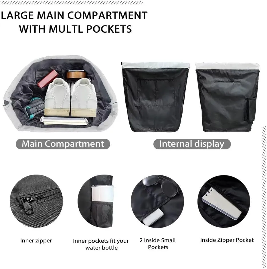 Stylish Gym Bags with Draw Cord Closures Bohemian Style Drawstring Backpack for Women Gym Duffle Bag with Convenient Multi Pockets One Size Fits Most