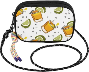 susiyo Tequila Glasses on White Background Crossbody Sling Bag with Adjustable Strap Small Crossbody Handbags Phone Purse for Women Men Girls Travel
