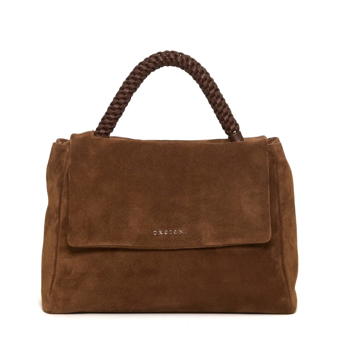 Sveva M Suede Leather Braided Handle