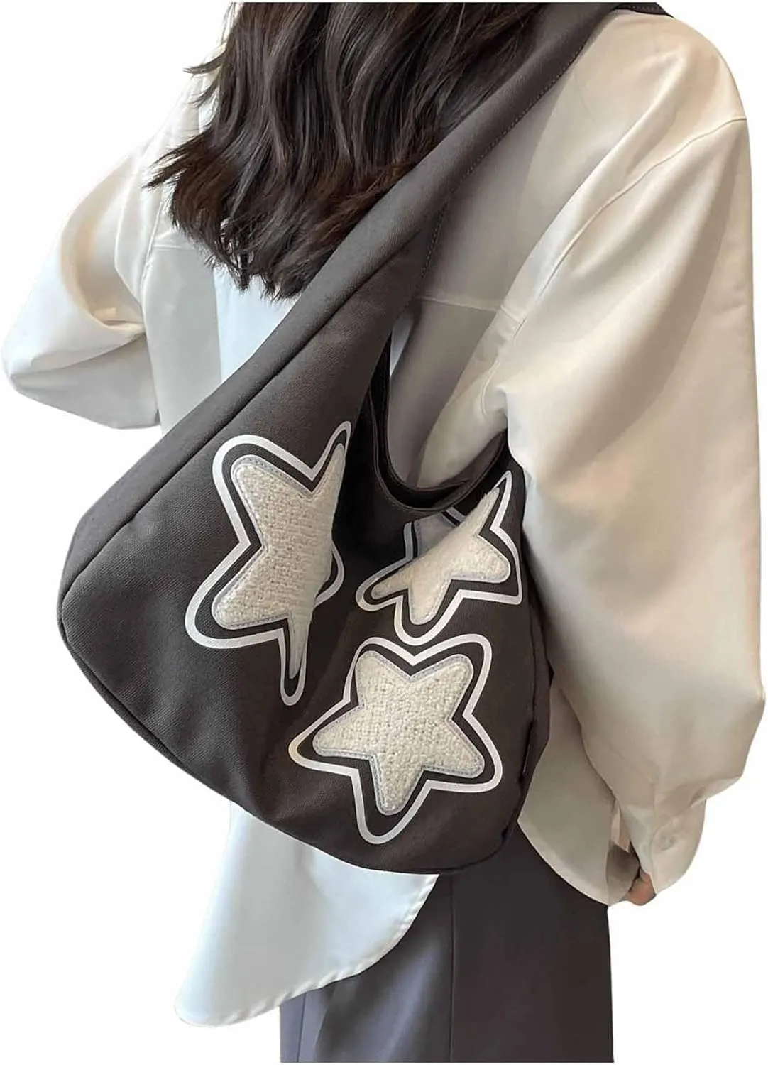 SweatyRocks Women's Color Block Large Capacity Shoulder Handbag Patterned Shopping Tote Bags
