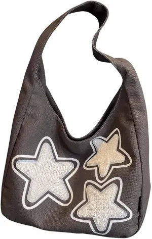 SweatyRocks Women's Color Block Large Capacity Shoulder Handbag Patterned Shopping Tote Bags