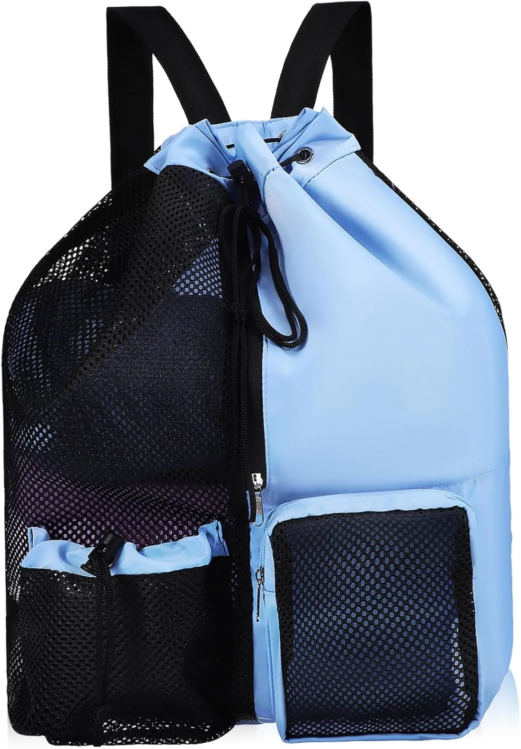 Swim Bag Mesh Drawstring Backpack Gym Bag for Swim Gear Lightweight Separated Compartments for Travel Outdoor Activities