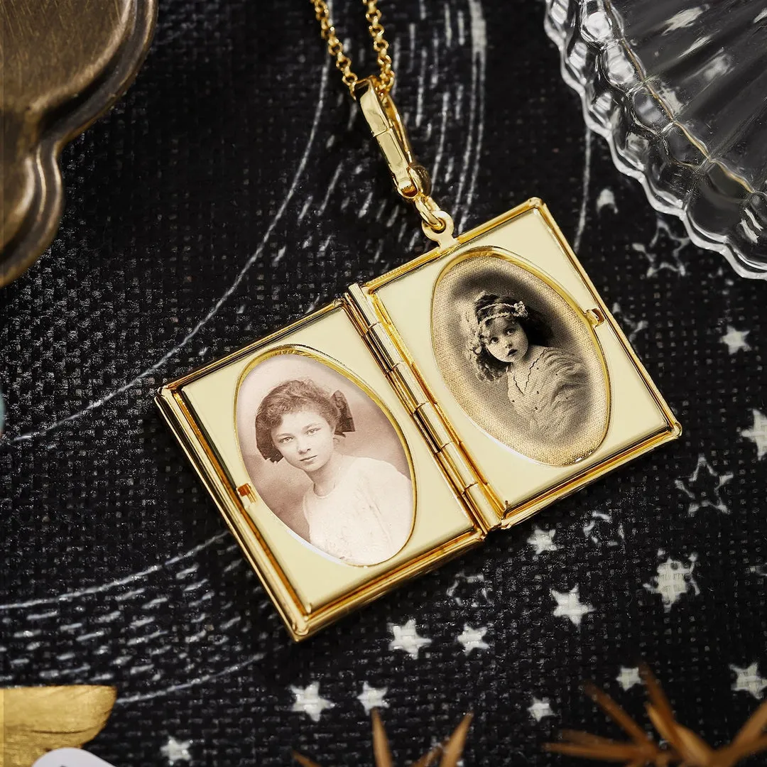 Tarot Locket Pendant - Four of Swords