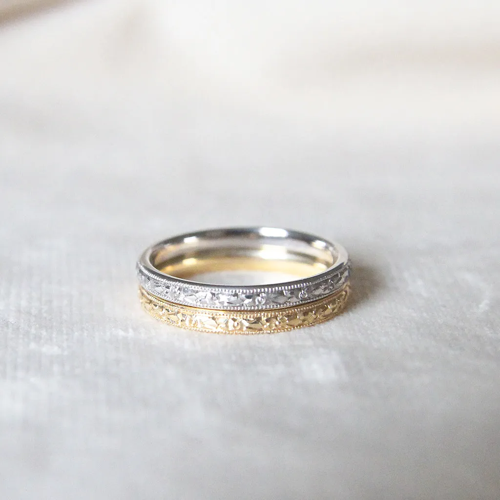 The Orange Blossom Band - Vintage Style Engraved Wedding Band