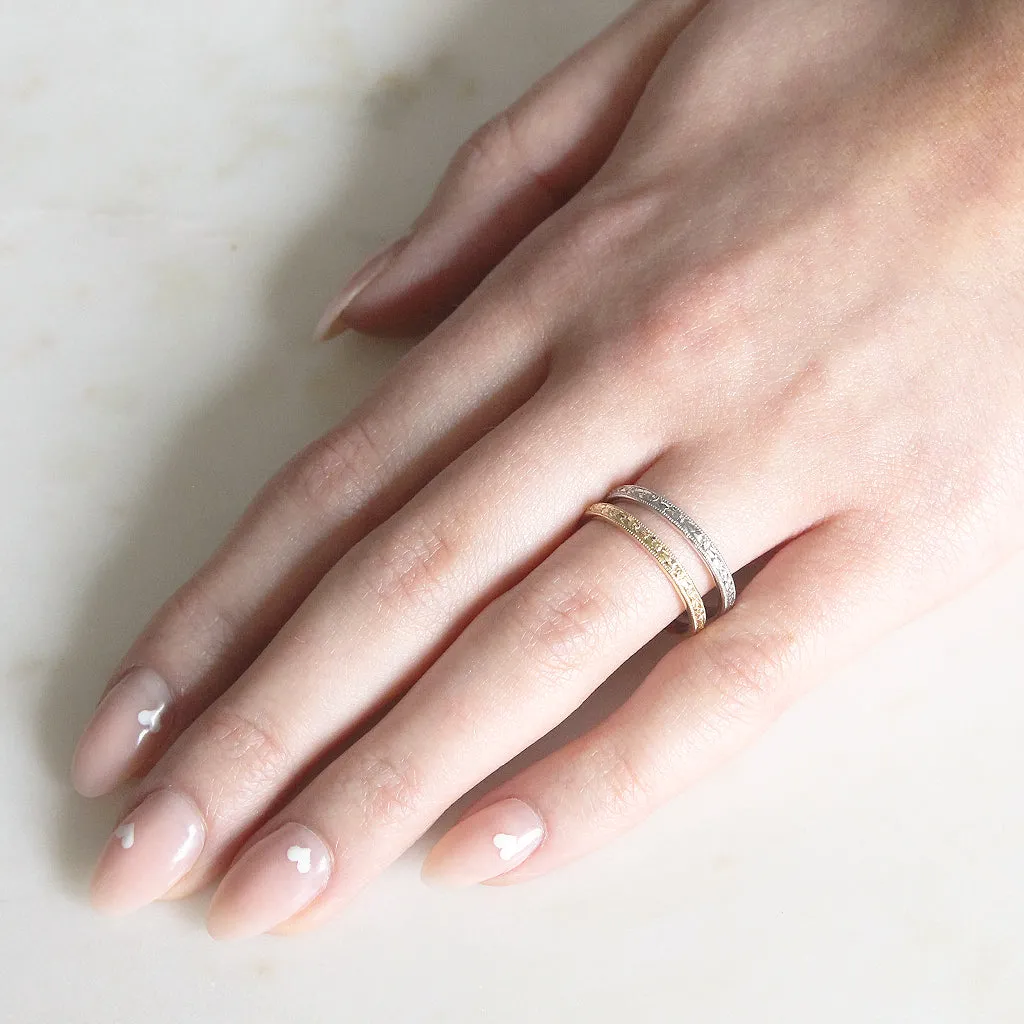 The Orange Blossom Band - Vintage Style Engraved Wedding Band