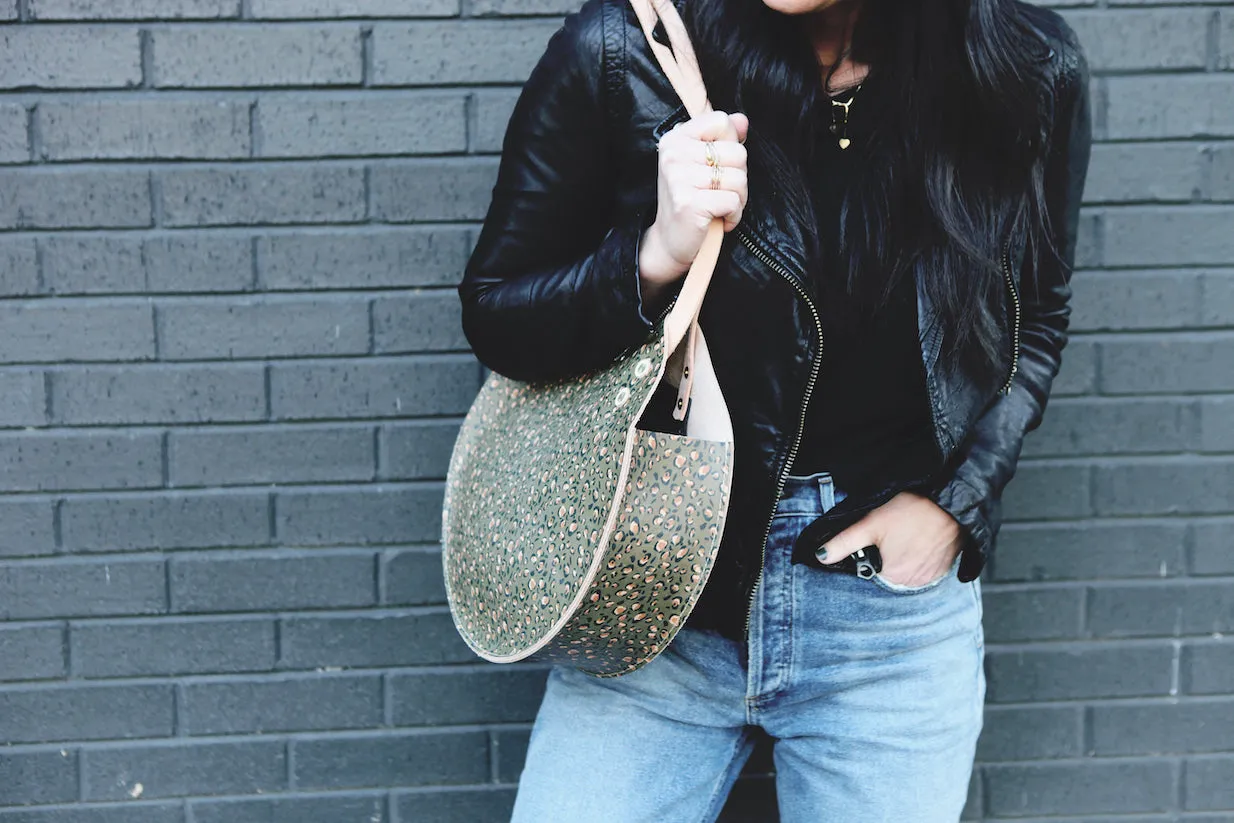 the roundabout, olive leopard print