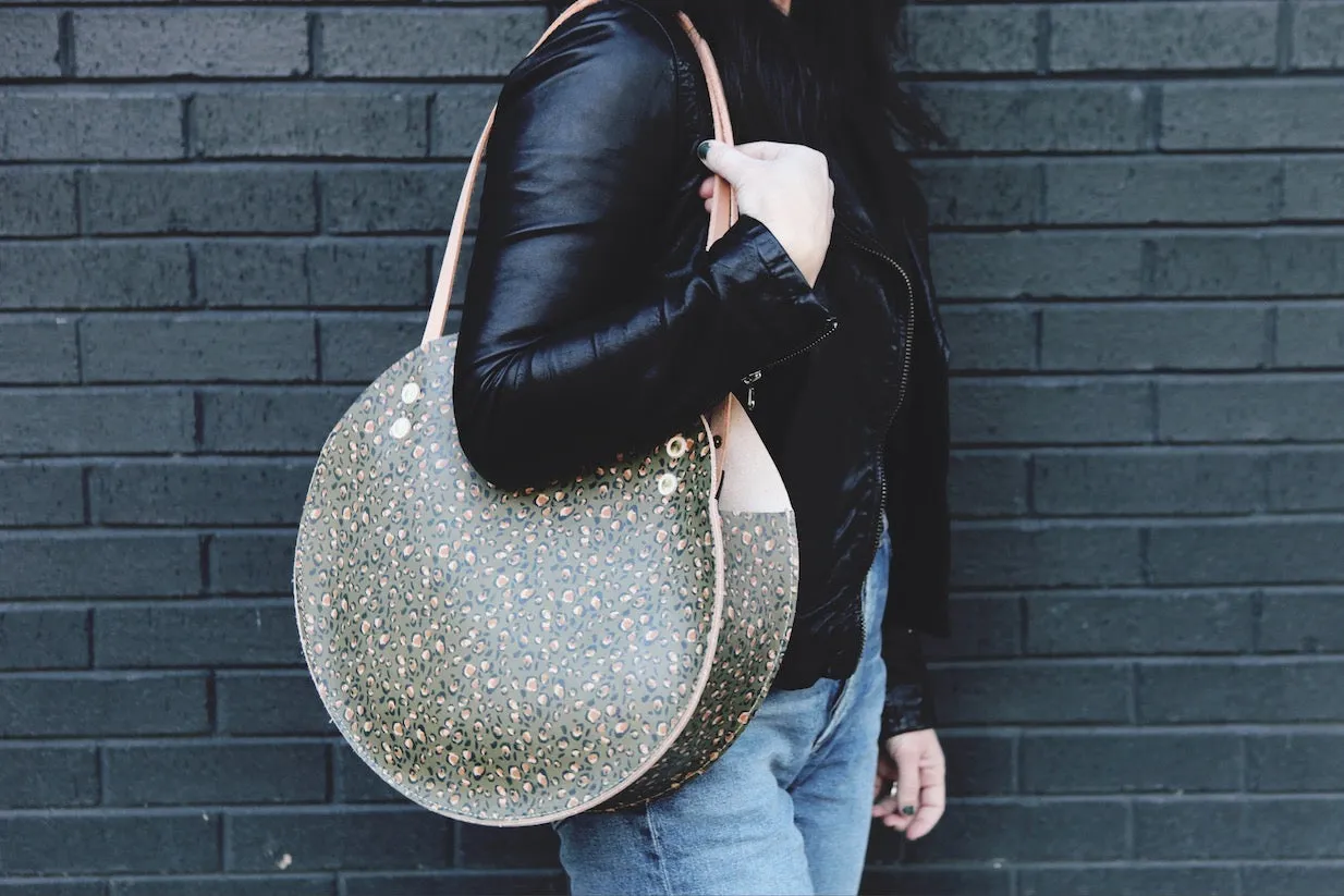 the roundabout, olive leopard print