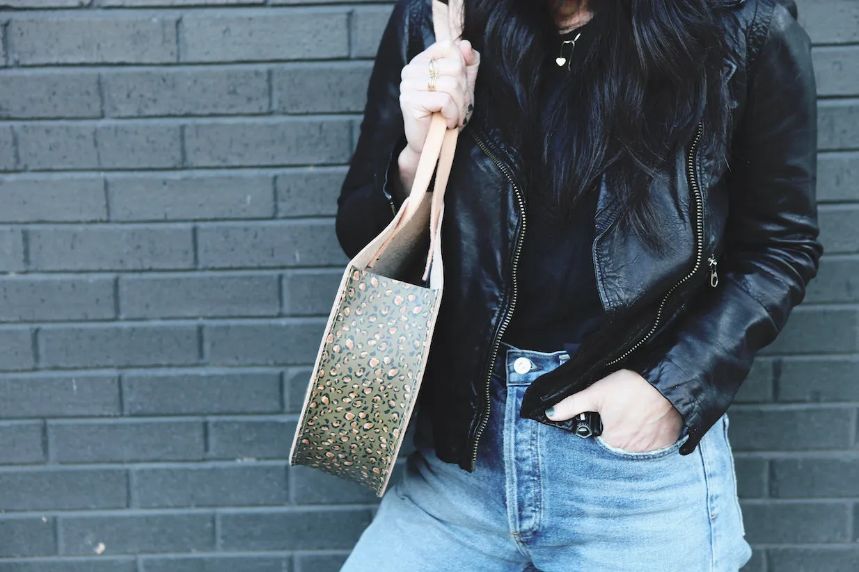 the roundabout, olive leopard print