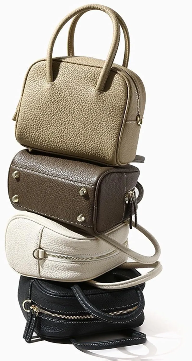 the top Layer Cowhide handbag for women, genuine Leather Pillow tote,Hand-held Crossbody Bag,Daily Use purse