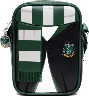 The Wizarding World of Harry Potter Bag, Crossbody, Harry Potter Hogwarts School Slytherin Uniform Embroidered, Vegan Leather