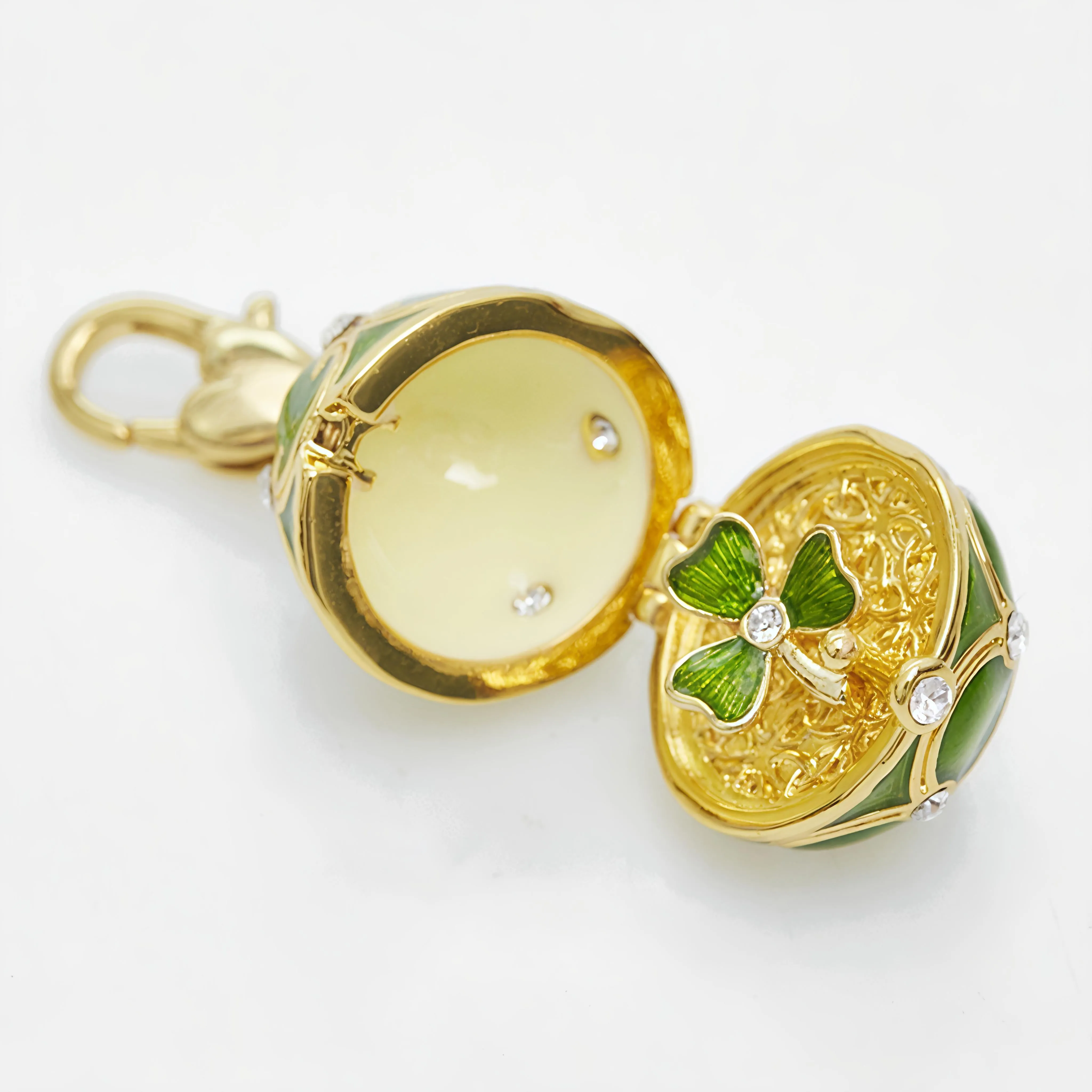 Three Leaf Clover Locket Pendant